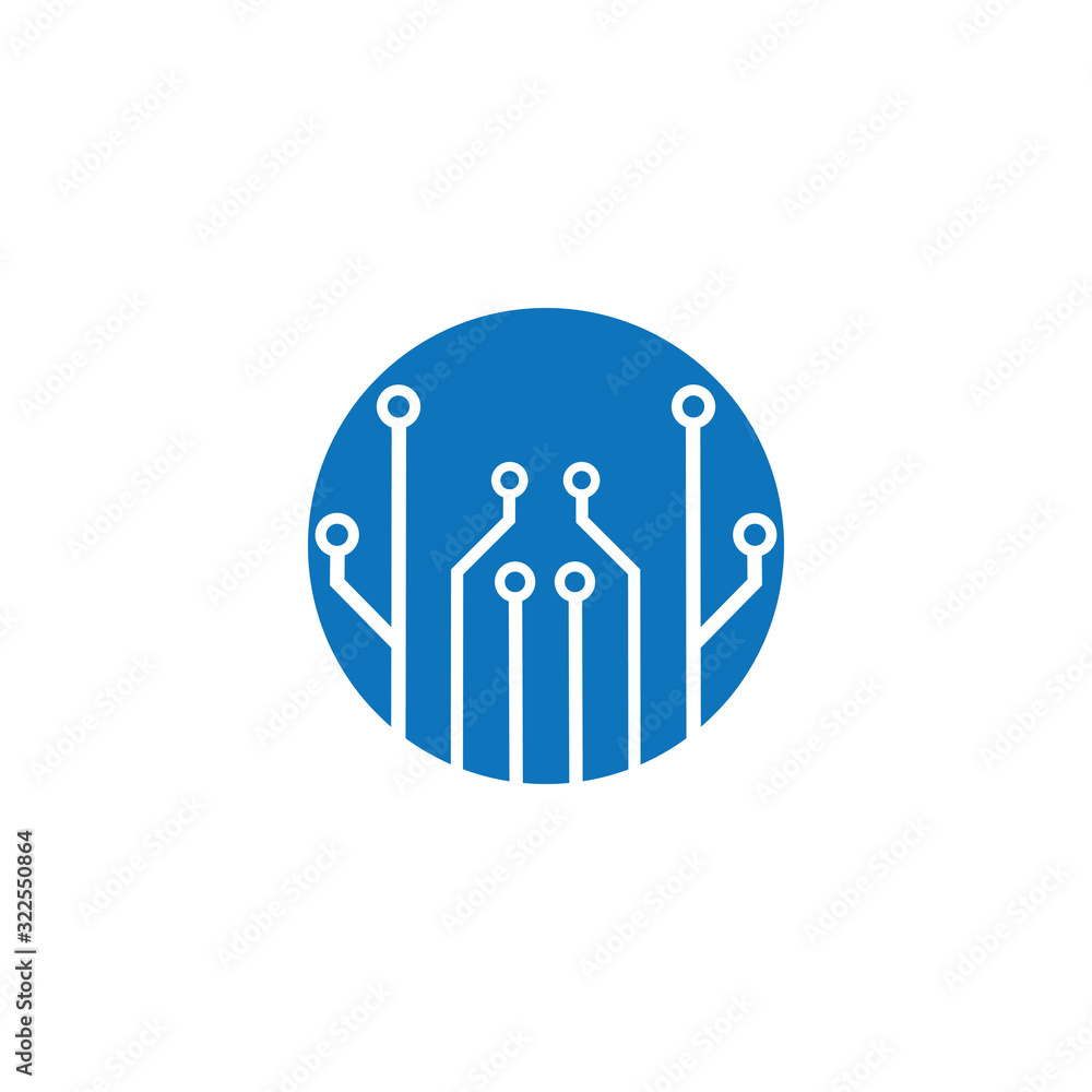 circuit board in the circle icon.technology logo design template symbol icon vector-vector circuit board in the circle icon.technology logo design template symbol icon vector-vector