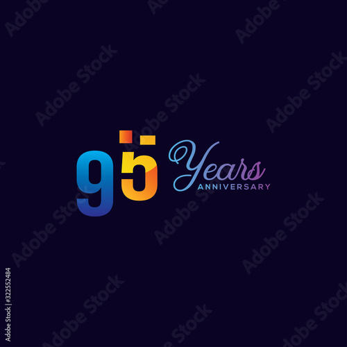 95 Anniversary Numbers Gradient Design