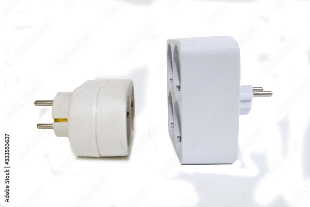 sockets-splitters for two and four white plugs sockets-splitters for two and four white plugs