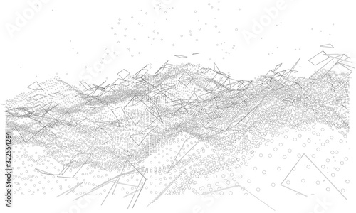 Vector background consisting of dots and lines