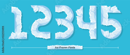 Numbers Ice Frozen style in a set 12345