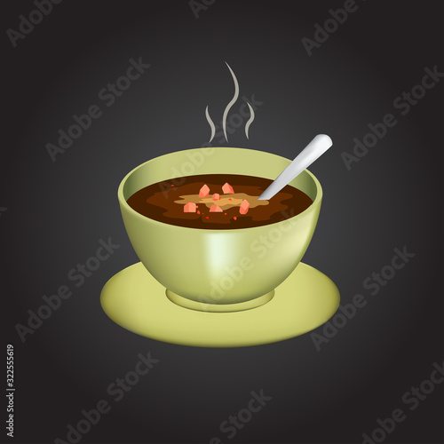 vector natural and healthy soup