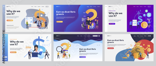 Financial consulting set. Business team consulting expert, money, cash. Flat vector illustrations. Business, finance, expertise concept for banner, website design or landing web page