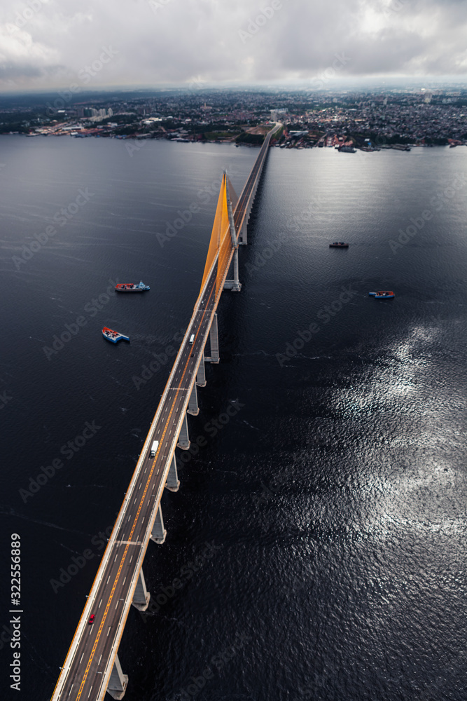 Cable-stayed bridge over the river in Manaus Cable-stayed bridge over the river in Manaus