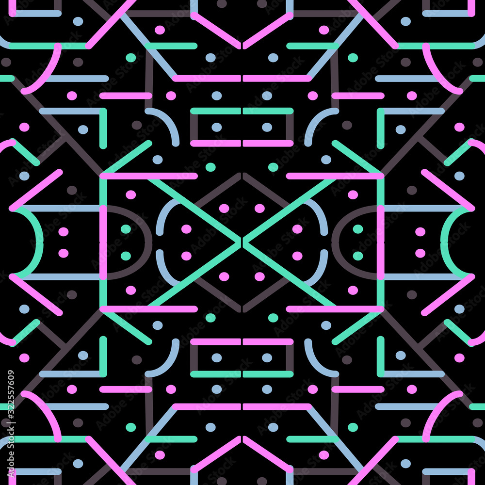 Lines and Dots Motif Geometric Seamless Pattern Lines and Dots Motif Geometric Seamless Pattern