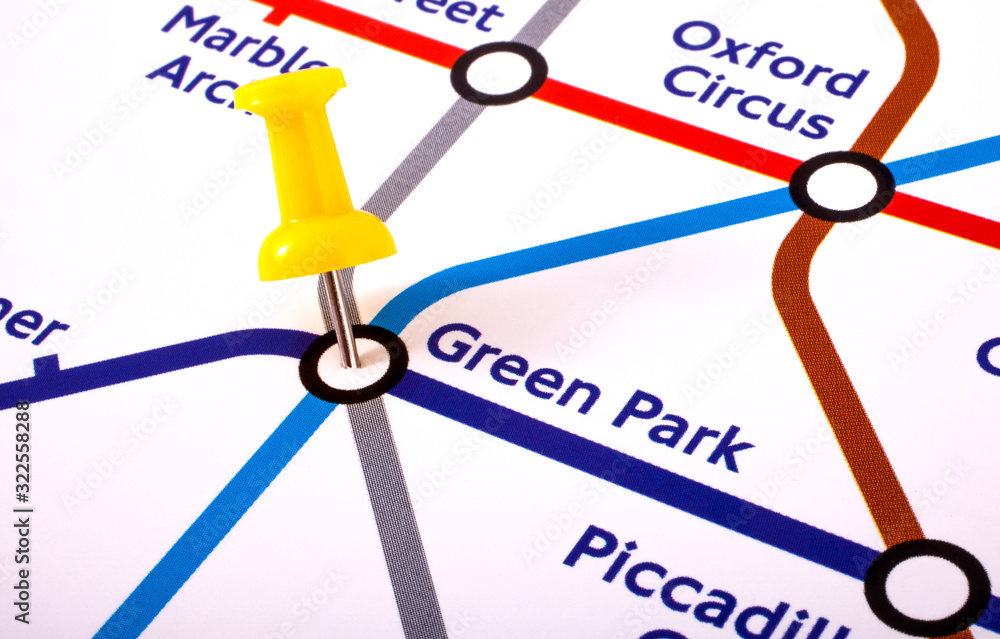 Green Park Station on a London Underground Map Stock Photo Adobe Stock