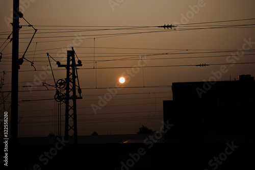 silhouette of industry