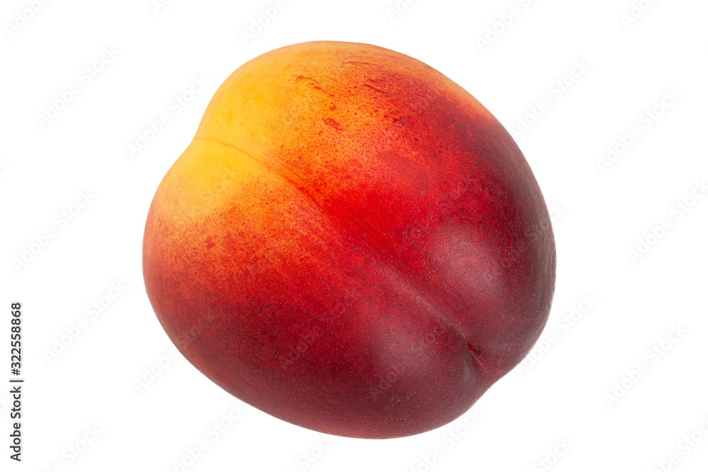 Ripe nectarine fruit on white Ripe nectarine fruit on white