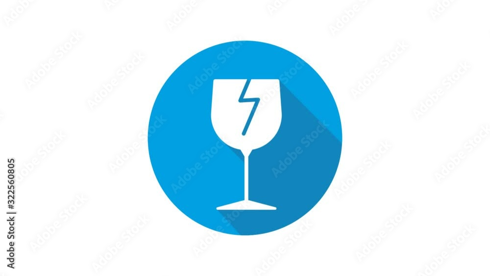 Blue motion graphic icon animation fragile Blue motion graphic icon animation fragile