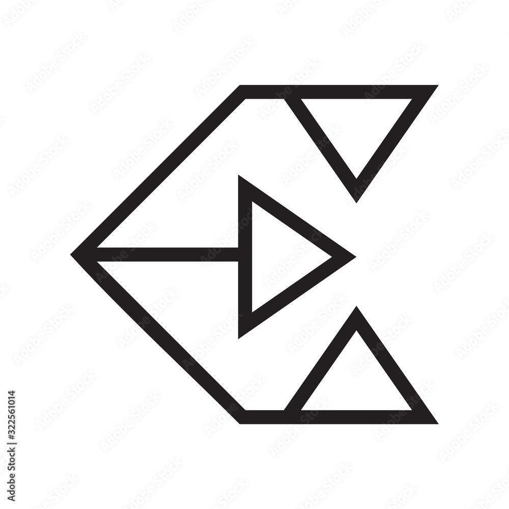 modern and minimalist logo E modern and minimalist logo E