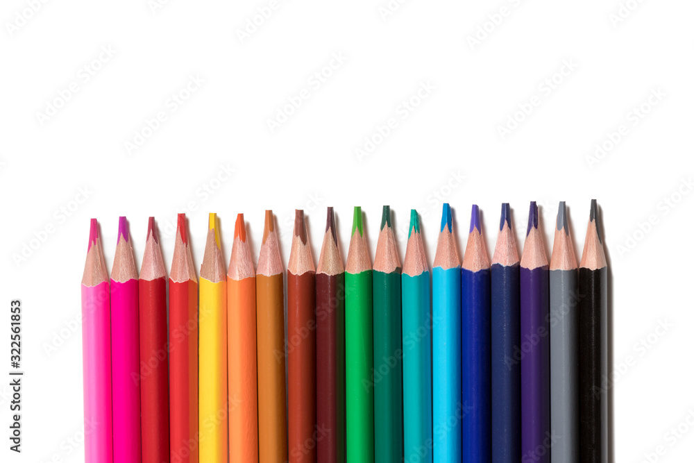 color pencils isolated on white background color pencils isolated on white background