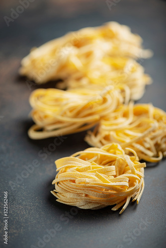 italian raw pasta tagliatelle
