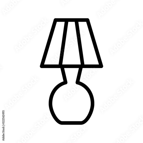 Table lamp icon designed in line style