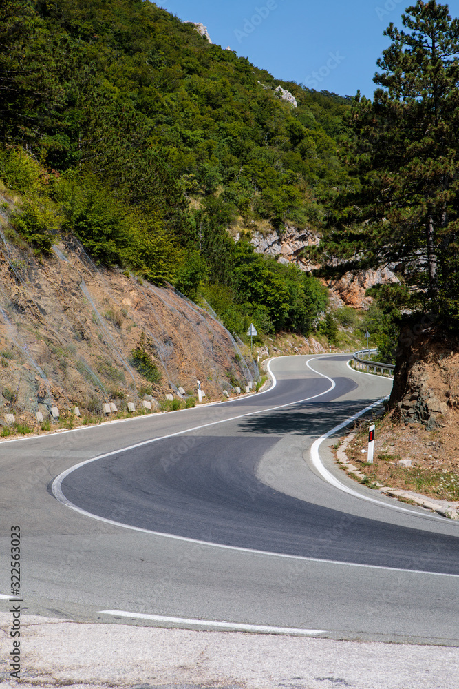 Curved road in the mountains