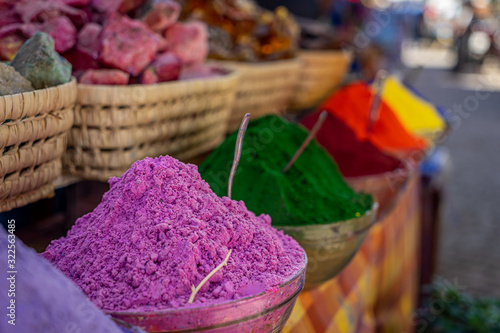 Spices and herbs on an moroccan market 