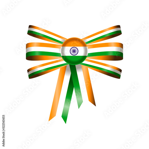 India detailed silk rosette flag, illustration