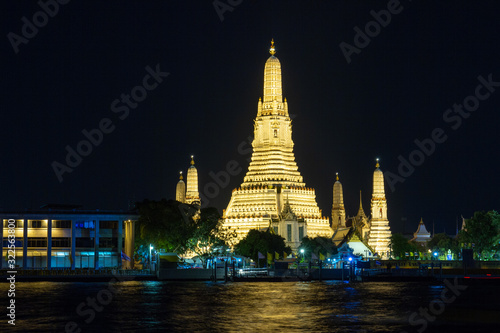 Wat Arun at night  Bangkok  Thailand.