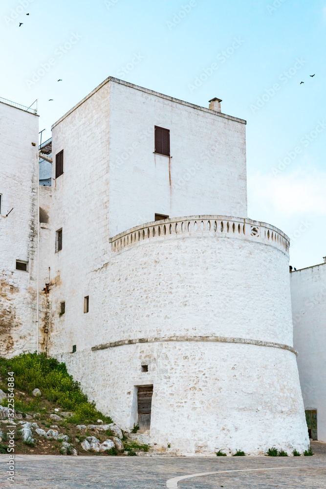 white house with tower in Ostuni, Italy white house with tower in Ostuni, Italy
