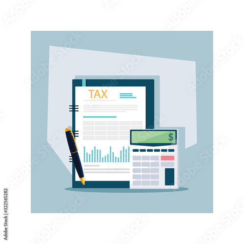set of icons of tax day