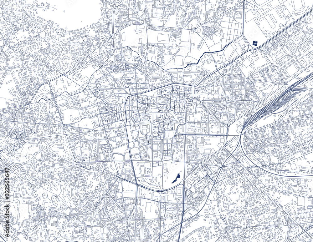 Obraz premium map of the city of Clermont-Ferrand, Puy-de-Dome, Auvergne-Rhone-Alpes , France
