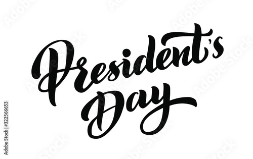 Presidents' Day vector illustration Hand drawn text lettering for Presidents' Day in the USA. Script, Calligraphic design for print greetings card, sale banner, poster