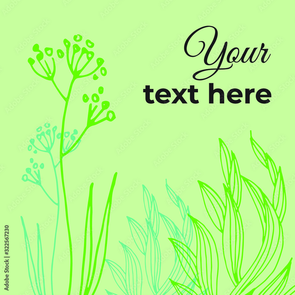 Fototapeta premium Vector background with floral pattern