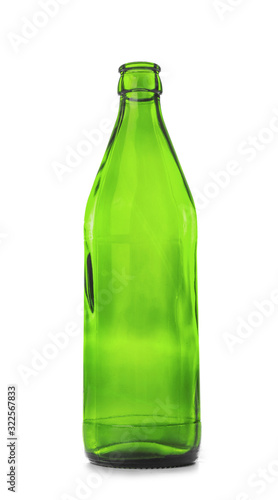 Glass bottle on white background. Recycling concept