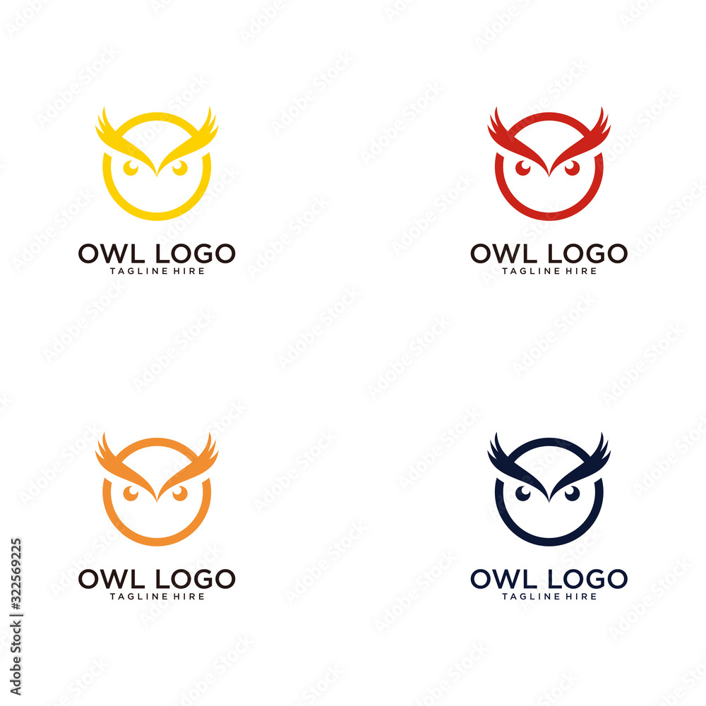 owl logo vector icon illustration line art download quality