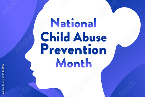 National Child Abuse Prevention Month. April. Template for background, banner, card, poster with text inscription. Vector EPS10 illustration.