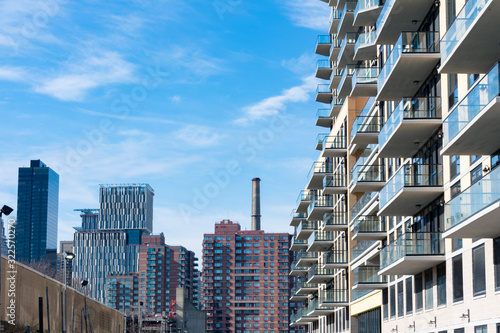 Photography Residential Buildings along the Shore of Astoria Queens New York with the Roosev