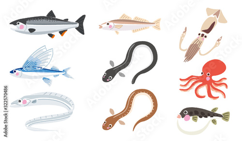 いろいろな魚のイラスト	