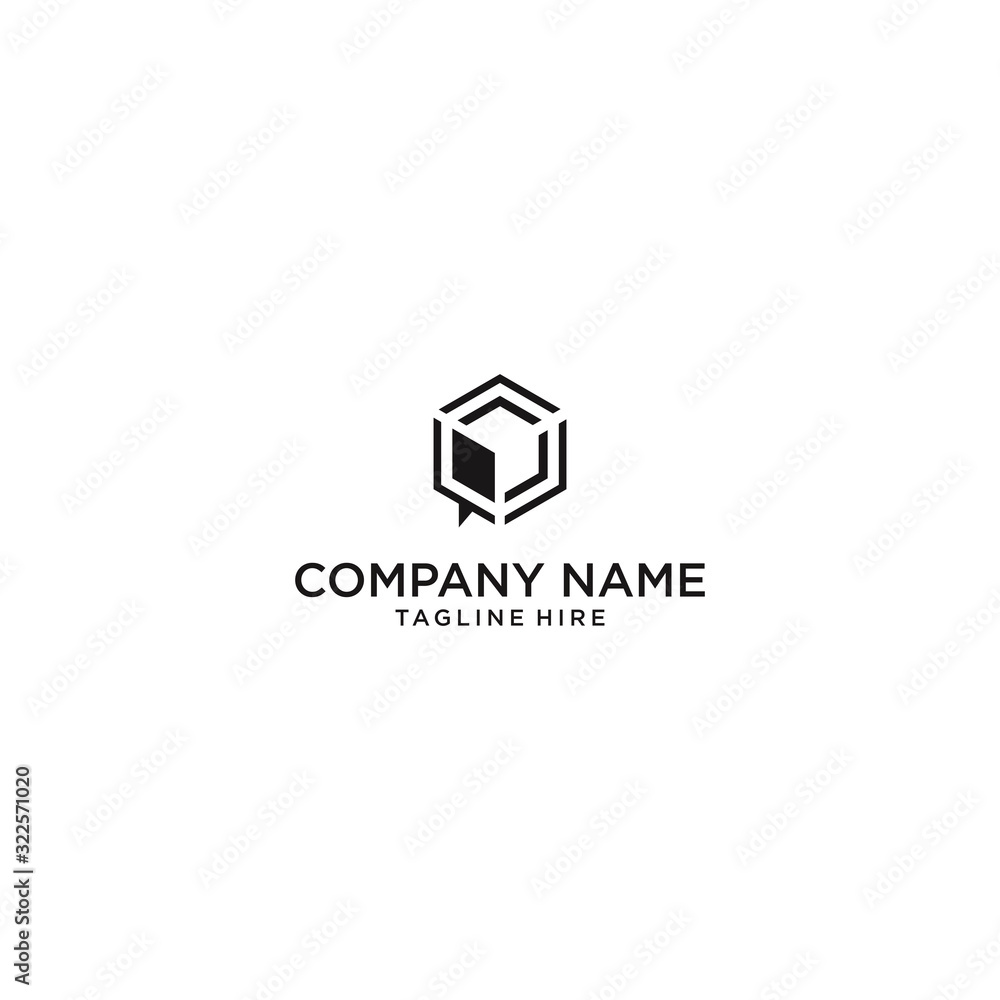 geometric cube logo in the form of a hexagon for technology