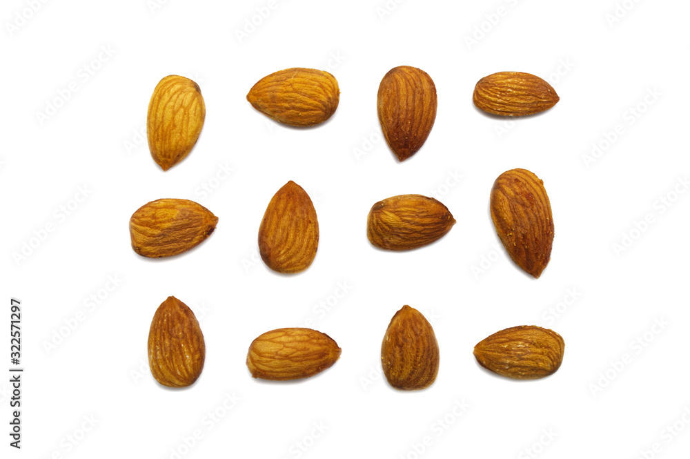Almonds nut isolated on white background. Almonds nut isolated on white background.