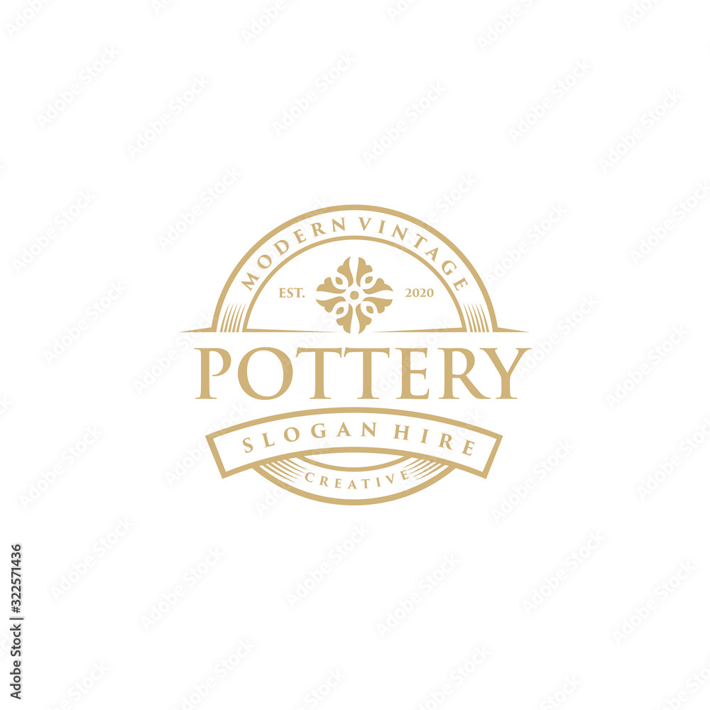 vintage logo pottery for inspiration. Stock Vector | Adobe Stock