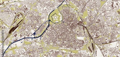map of the city of Lille, Nord, Hauts-de-France, France