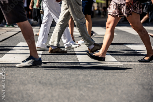 Many people walking in the city center in Vienna