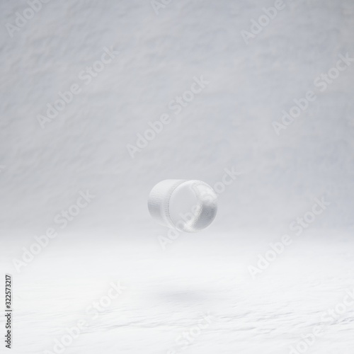 Ice piont symbol on snow background.