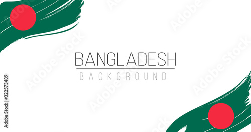 Bangladesh flag brush style background with stripes. Stock vector illustration isolated on white background.