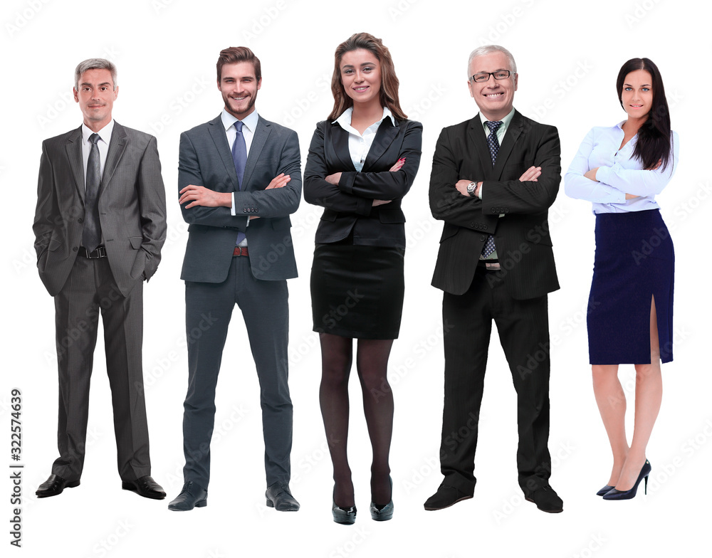 in full growth.boss and his business team standing together in full growth.boss and his business team standing together
