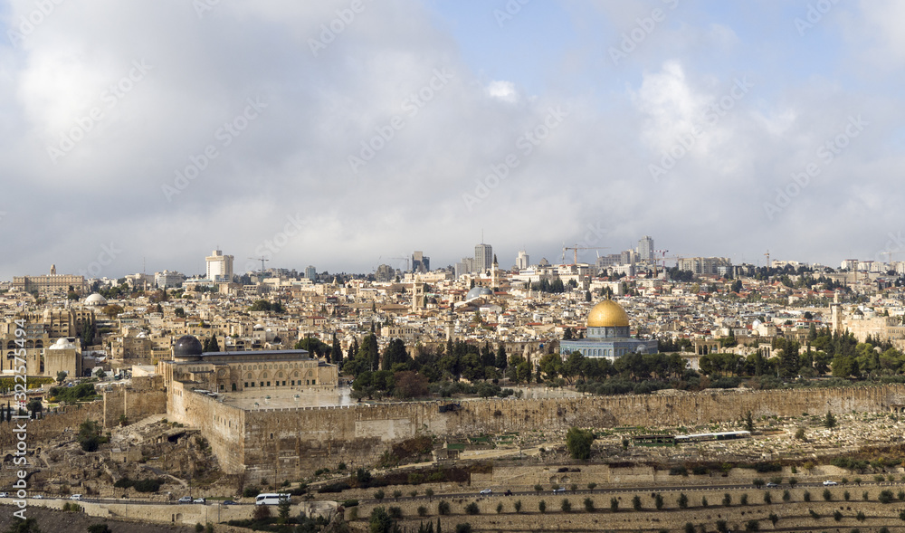 Jerusalem - the old city - view from the distance.