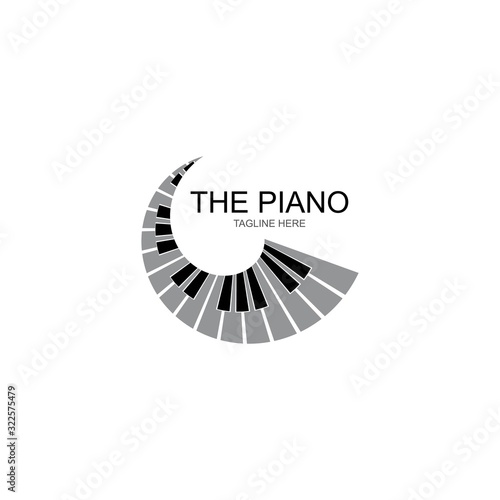 Piano Logo Design Template