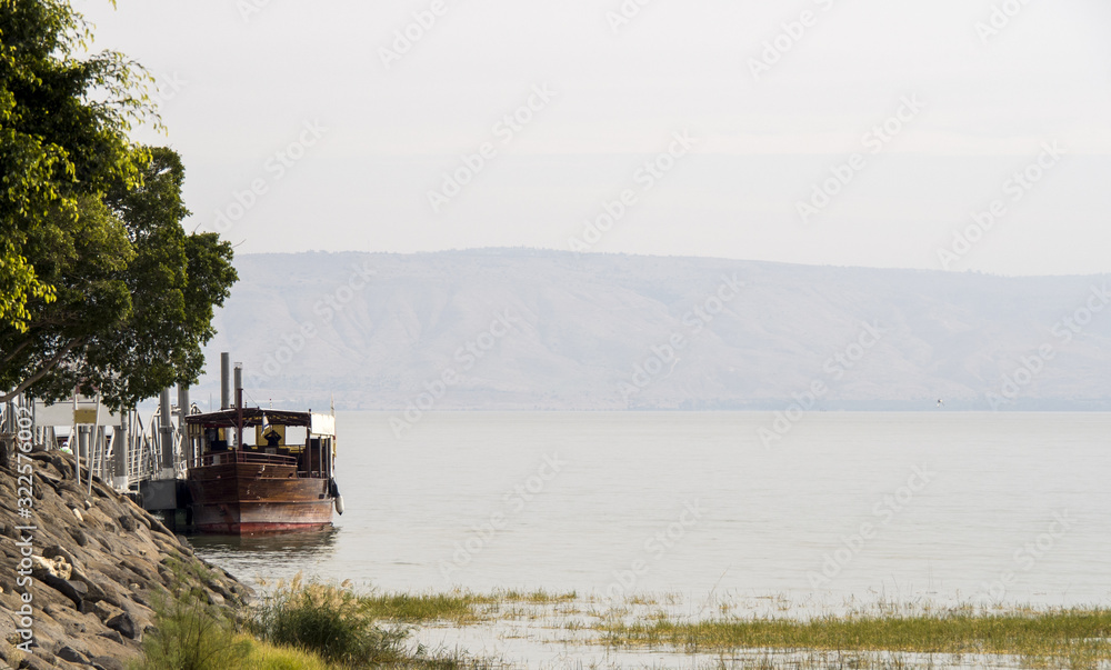 Sea of Galilee - calm, birds, nice view, Israel