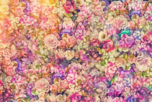Floral spring background from wedding bouquets. © julijacernjaka