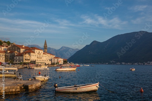 View on the old town in Perast, Montenegro
