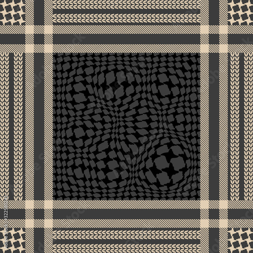 Squared checkered print.