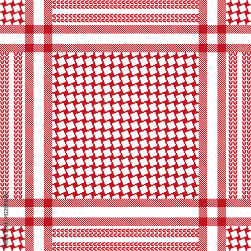 Squared checkered print. 