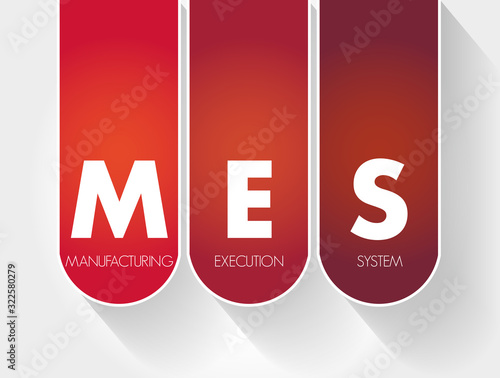 MES - Manufacturing Execution System acronym, business concept background