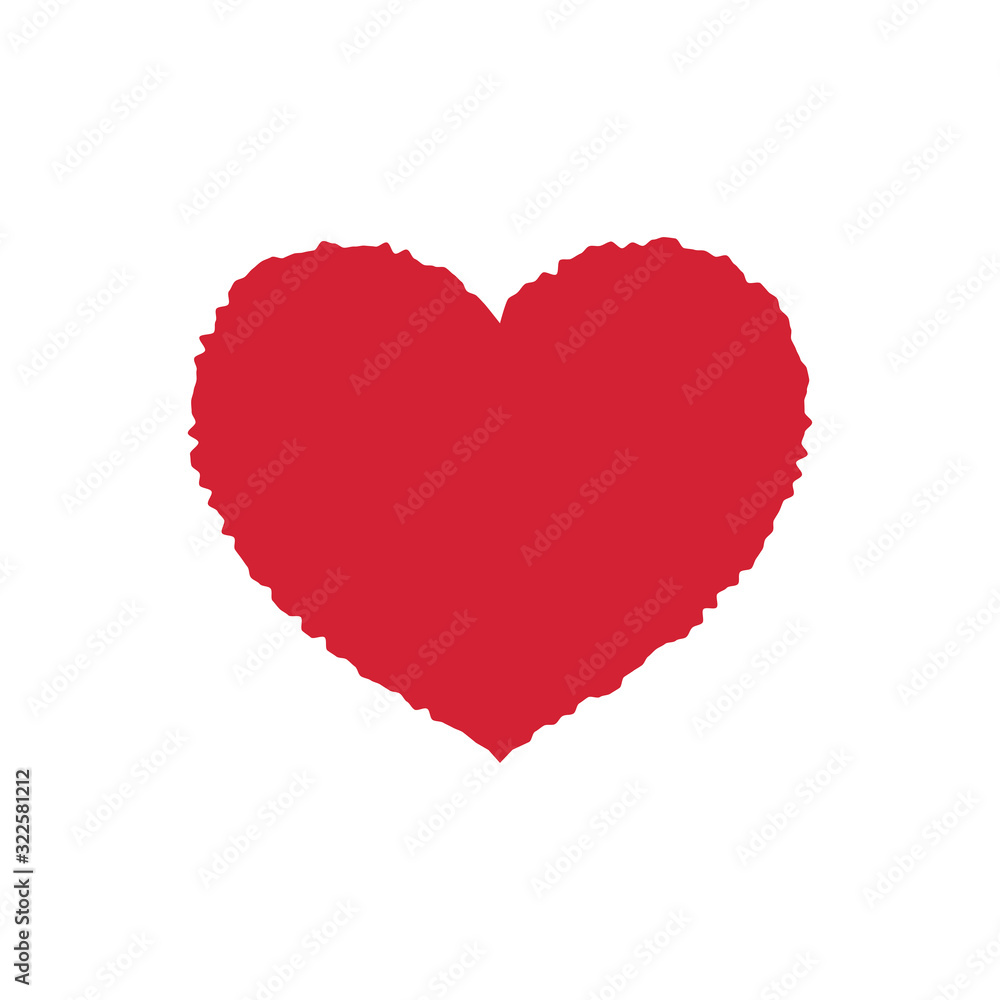 Morden Red Heart flat vector icon for apps and websites. Valentine's Day
