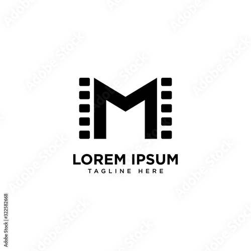 Letter M Movie icon vector illustration design logo template