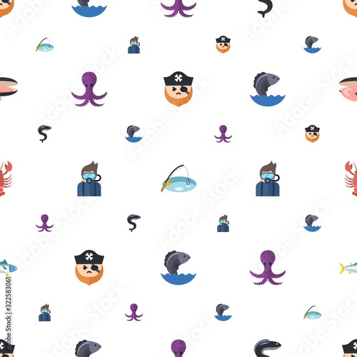 ocean icons pattern seamless